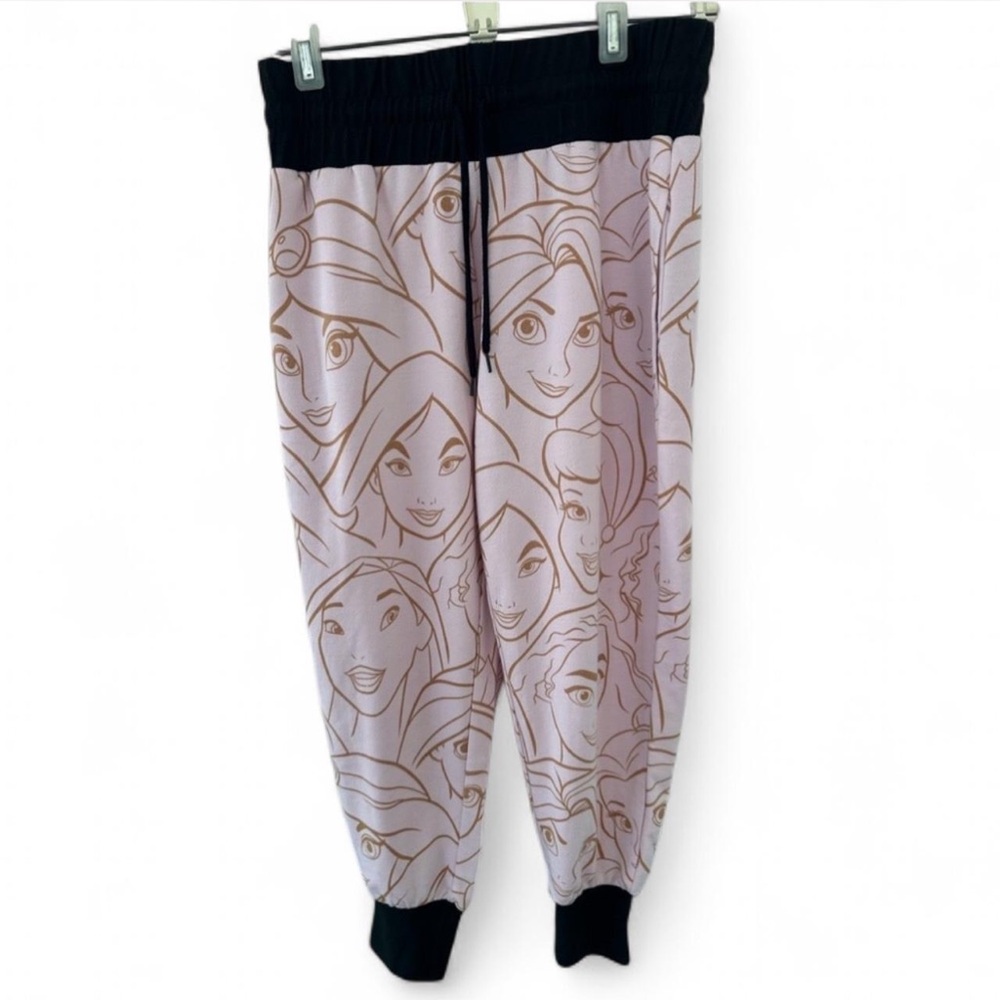 Disney Parks Official Princess Pink Gold Sketch Cropped Joggers Small